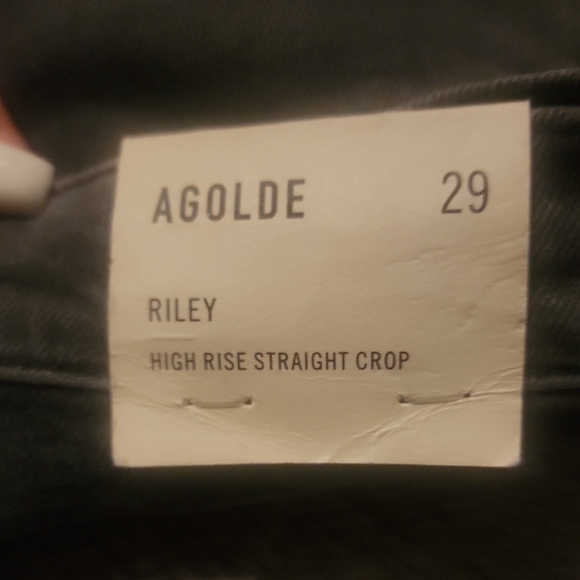 Agolde Riley High Rise Straight Crop Jeans in Charcoal Size 29 - Picture 2 of 8